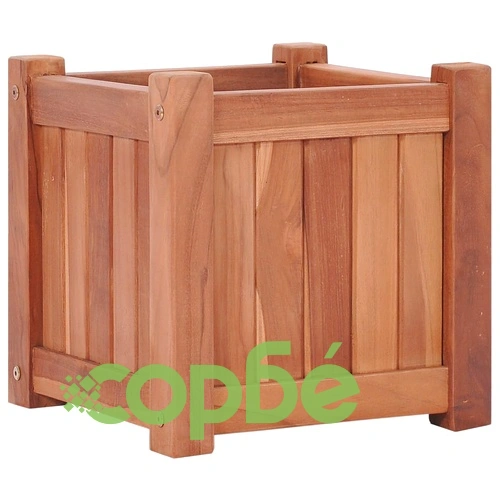Повдигната леха, 30x30x30 см, тиково дърво масив ➤ топ цена ➤ sorbe.bg