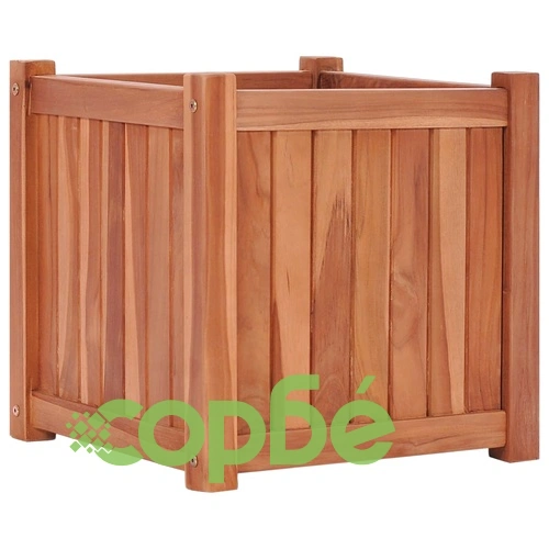 Повдигната леха, 40x40x40 см, тиково дърво масив ➤ топ цена ➤ sorbe.bg
