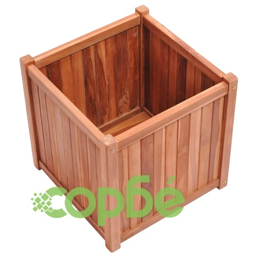 Повдигната леха, 50x50x50 см, тиково дърво масив ➤ топ цена ➤ sorbe.bg