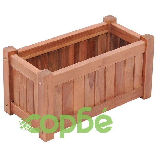Повдигната леха, 50x25x25 см, тиково дърво масив ➤ топ цена ➤ sorbe.bg