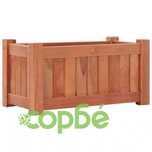 Повдигната леха, 50x25x25 см, тиково дърво масив ➤ топ цена ➤ sorbe.bg