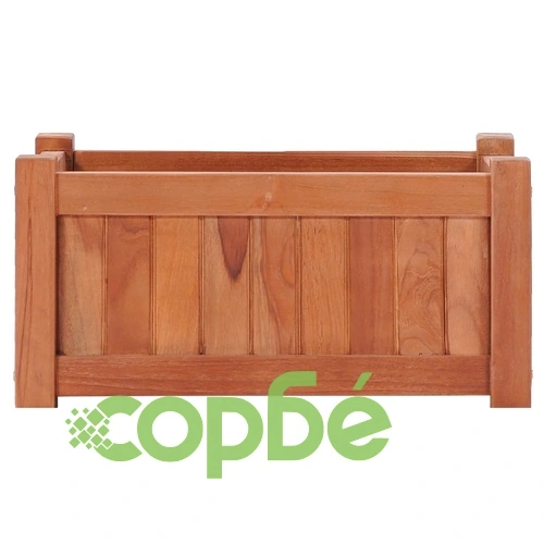 Повдигната леха, 50x25x25 см, тиково дърво масив ➤ топ цена ➤ sorbe.bg