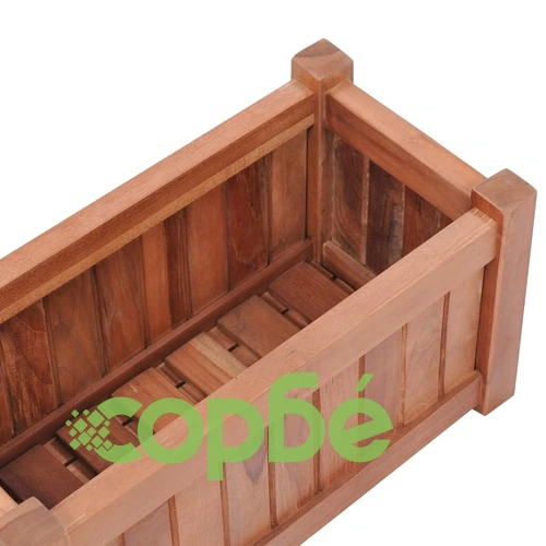 Повдигната леха, 50x25x25 см, тиково дърво масив ➤ топ цена ➤ sorbe.bg