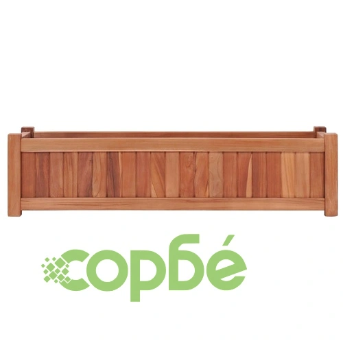 Повдигната леха, 100x30x25 см, тиково дърво масив ➤ топ цена ➤ sorbe.bg
