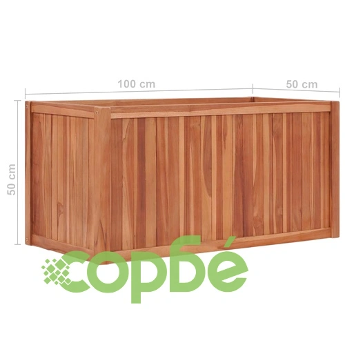 Повдигната леха, 100x50x50 см, тиково дърво масив ➤ топ цена ➤ sorbe.bg