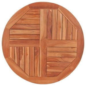 Плот за маса, тиково дърво масив, кръгъл, 2,5 см, 80 см