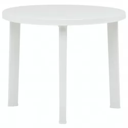 Градинска маса, бяла, 89 см, пластмаса