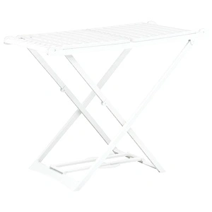 Сгъваем сушилник за дрехи, бял, пластмаса