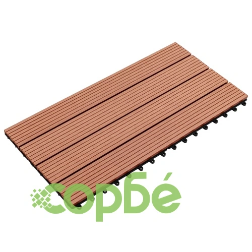 WPC плочки, 60х30 см, 6 бр, 1 м², кафяви ➤ топ цена ➤ sorbe.bg