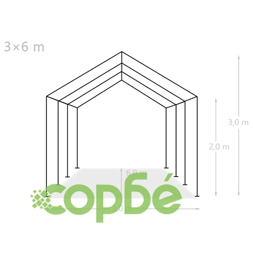 Шатра за съхранение, PE, 3x6 м, бяла ➤ топ цена ➤ sorbe.bg