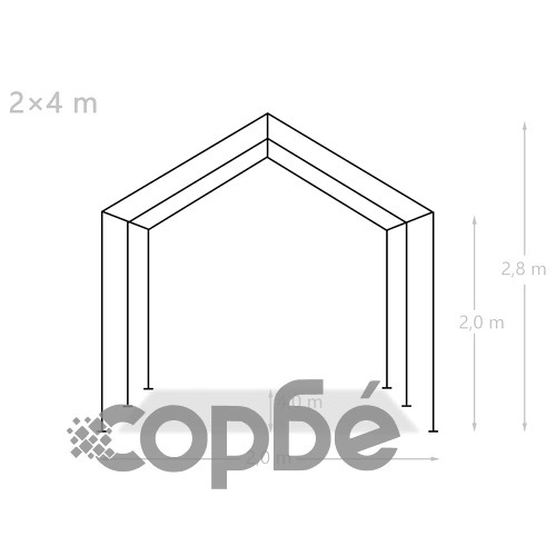 Парти шатра, PE, 2х4 м, бяла ➤ топ цена ➤ sorbe.bg