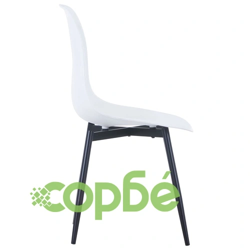 Трапезни столове, 6 бр, бели, PP ➤ топ цена ➤ sorbe.bg