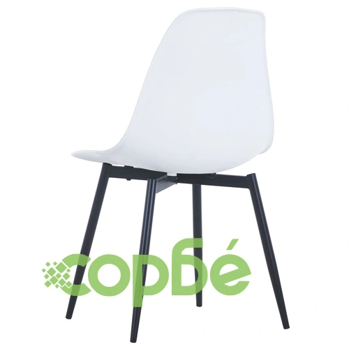 Трапезни столове, 6 бр, бели, PP ➤ топ цена ➤ sorbe.bg