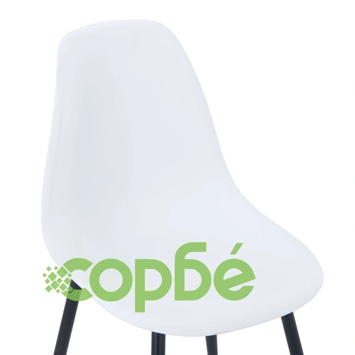 Трапезни столове, 6 бр, бели, PP ➤ топ цена ➤ sorbe.bg