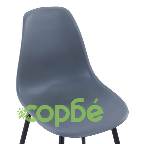 Трапезни столове, 4 бр, сиви, PP ➤ топ цена ➤ sorbe.bg