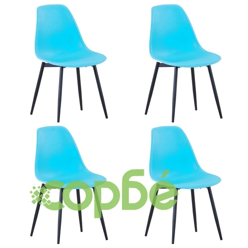 Трапезни столове, 4 бр, сини, PP ➤ топ цена ➤ sorbe.bg