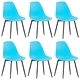 Трапезни столове, 6 бр, сини, PP