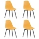 Трапезни столове, 4 бр, жълти, PP