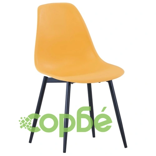 Трапезни столове, 4 бр, жълти, PP ➤ топ цена ➤ sorbe.bg
