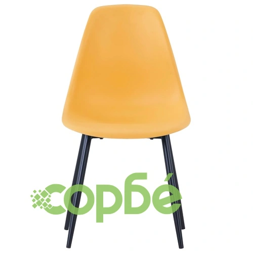 Трапезни столове, 4 бр, жълти, PP ➤ топ цена ➤ sorbe.bg