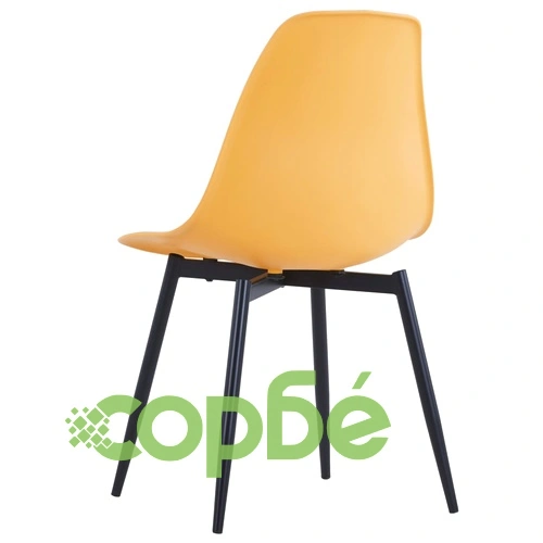 Трапезни столове, 4 бр, жълти, PP ➤ топ цена ➤ sorbe.bg