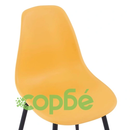 Трапезни столове, 4 бр, жълти, PP ➤ топ цена ➤ sorbe.bg