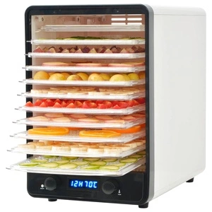 Дехидратор за храни с 10 тави, 550 W, бял
