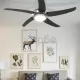 Декоративен вентилатор за таван с осветление, 128 см, кафяв