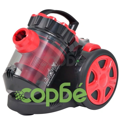 Прахосмукачка без торба мултициклон, настилки и килими, червена ➤ топ цена ➤ sorbe.bg