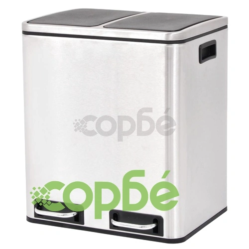 Кош за рециклиране на боклук с педал, неръждаема стомана, 30 л ➤ топ цена ➤ sorbe.bg