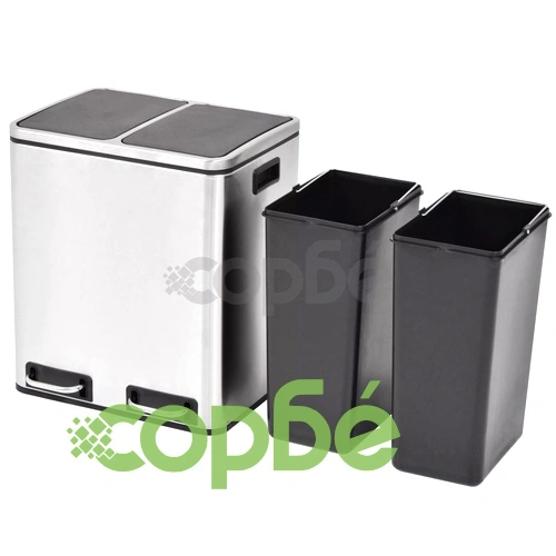 Кош за рециклиране на боклук с педал, неръждаема стомана, 30 л ➤ топ цена ➤ sorbe.bg
