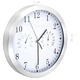 Стенен часовник с кварц, хигрометър и термометър, 30 см, бял