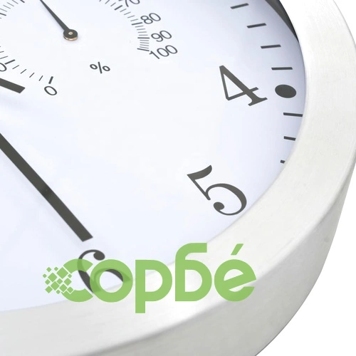 Стенен часовник с кварц, хигрометър и термометър, 30 см, бял ➤ топ цена ➤ sorbe.bg