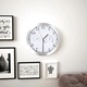 Стенен часовник с кварц, хигрометър и термометър, 30 см, бял