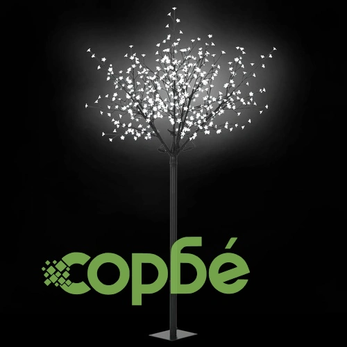 LED коледно дърво за закрито и открито, IP44 250 см, бяло ➤ топ цена ➤ sorbe.bg