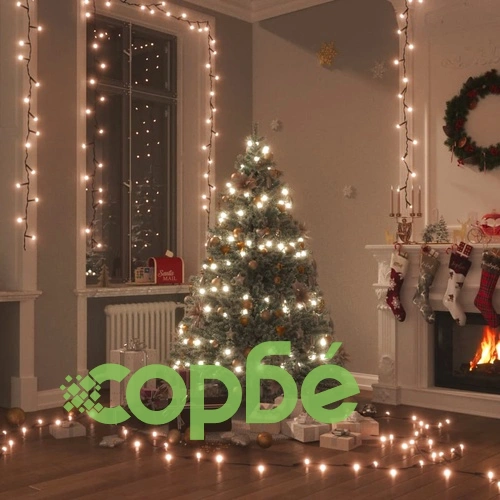 Светещ стринг с 600 LED 60 м 8 светлинни ефекта IP44 топло бял ➤ топ цена ➤ sorbe.bg