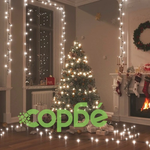 Светещ стринг 600 LED закрито или открито IP44 60 м студено бял  ➤ топ цена ➤ sorbe.bg
