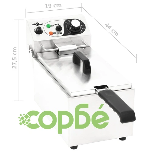 Електрически фритюрник, неръждаема стомана, 6 л, 2000 W ➤ топ цена ➤ sorbe.bg