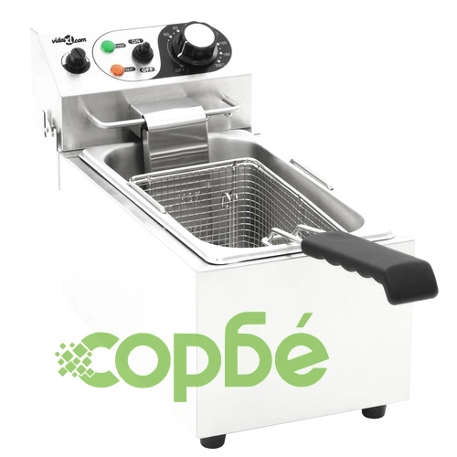 Електрически фритюрник, неръждаема стомана, 6 л, 2000 W ➤ топ цена ➤ sorbe.bg