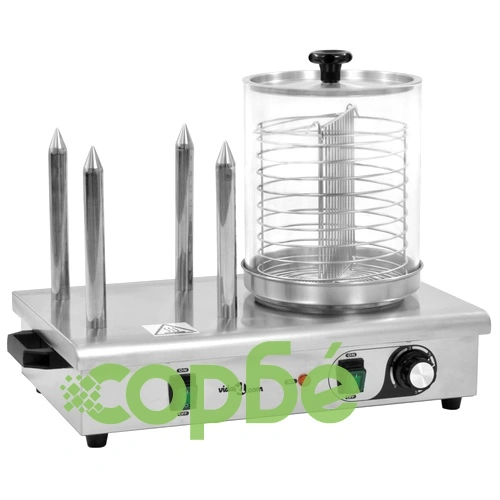 Машина за хотдог с 4 шиша, неръждаема стомана, 550 W ➤ топ цена ➤ sorbe.bg