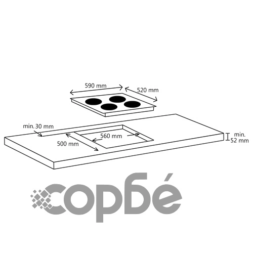 Керамичен плот с 4 котлона, сензорен контрол, 6000 W ➤ топ цена ➤ sorbe.bg