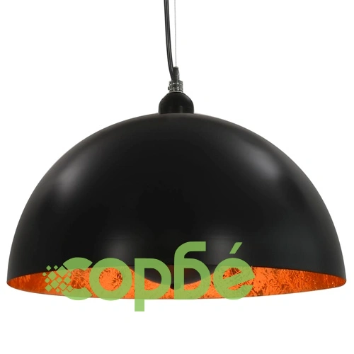 Пендели, 2 бр, черно и златисто, полусферични, 40 см, E27 ➤ топ цена ➤ sorbe.bg