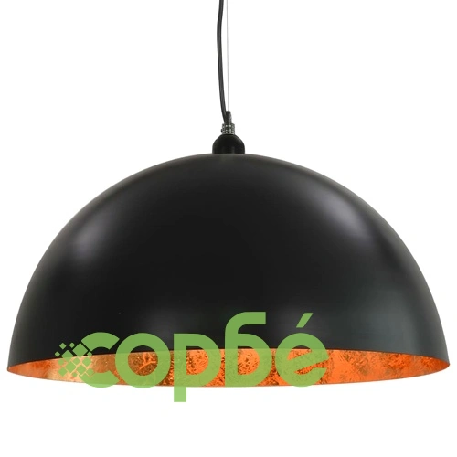 Пендели, 2 бр, черно и златисто, полусферични, 50 см, E27 ➤ топ цена ➤ sorbe.bg