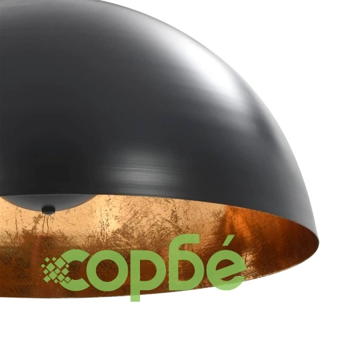 Пендели, 2 бр, черно и златисто, полусферични, 50 см, E27 ➤ топ цена ➤ sorbe.bg