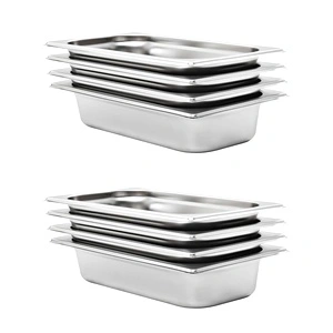 Гастронорм контейнери 8 бр GN 1/3 65 мм неръждаема стомана