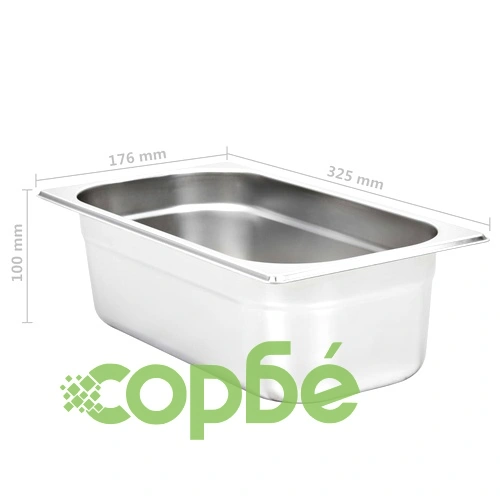 Гастронорм контейнери 8 бр GN 1/3 100 мм неръждаема стомана ➤ топ цена ➤ sorbe.bg