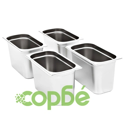 Гастронорм контейнери 4 бр GN 1/3 200 мм неръждаема стомана ➤ топ цена ➤ sorbe.bg