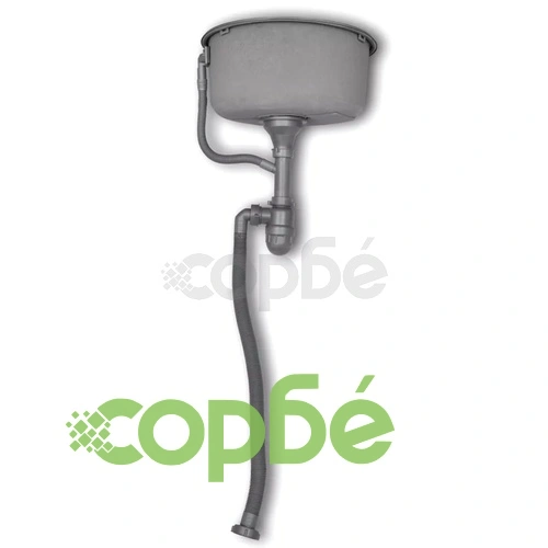 Кръгла мивка от неръждаема стомана, 43 см, с отточни тръби ➤ топ цена ➤ sorbe.bg