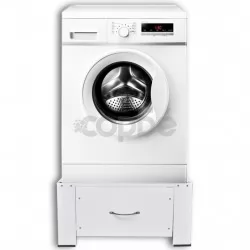 Стойка за перална машина с чекмедже, бяла