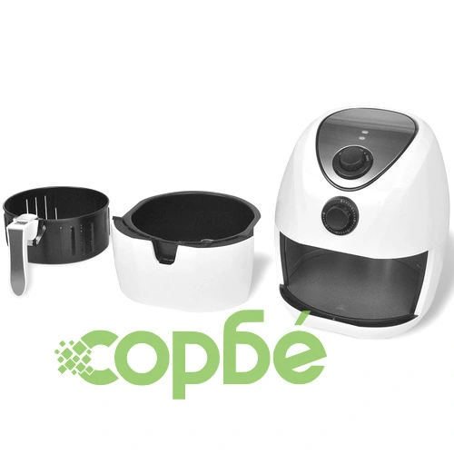 3,5 л стоманен фритюрник с незалепващо покритие и горещ въздух, бял ➤ топ цена ➤ sorbe.bg